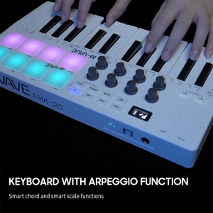 Teclado MIDI M-VAVE SMK-25 con 8 Pads Retroiluminados, Teclado Profesional para Creación de Ritmos, Keytar para Producción Musical Integrado - Product Image 3