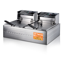 Friteuse électrique RAF 2500W, double cuve en acier inoxydable épaissi, chauffage rapide, facile à nettoyer