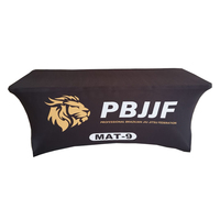 Nappe de table 6 pieds Spandex extensible Couverture de table rectangulaire Couverture de table rectangulaire avec impression de logo pour salon professionnel de banquet de mariage