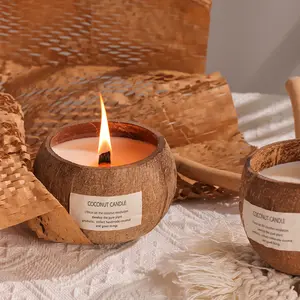 Creative 100% Natural Eco Friendly Coconut Candle Scented Candle In Coconut Shell