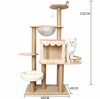 Nouvel Arbre à Chat Moderne Designer, Griffoir en Sisal Naturel avec Condo en Bois, Mobilier et Fournitures Douces pour Animaux de Compagnie