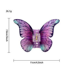 Accessoires pour cheveux pour femmes, grande pince à cheveux en acrylique de 11 cm, pince à cheveux en forme de papillon simulé, pince à cheveux pour femme, vente en gros - Product Image 6