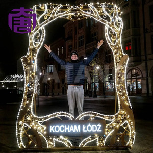 Creative Christmas Character Photo Backdrop LED <b>Light</b> Display for Holiday Market Festival Decoration - Product Image 2