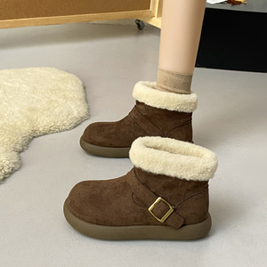 2025 Winter Autumn Thin Heel Light Fashionable Warm Anti-Slip Women's Snow Boots Soft Plush Cotton & Suede Comfortable - Product Image 3