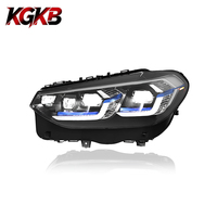 Ensemble de phares LED KGKB pour BMW X3 G01 G08 X4 G02 25i 2018-2021, style sourcil bleu, double couleur, lentille de projecteur DRL, Plug & Play