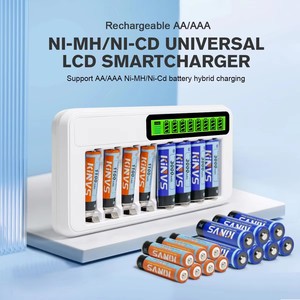 Testeur de capacité de batterie KINVS VC8 14500, chargeur intelligent universel Type-C 1.2V pour piles AA/AAA Ni-MH, 8 emplacements, LED, sortie 5W - Product Image 1