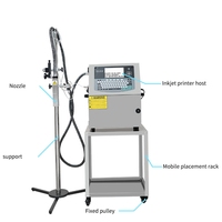 Imprimante à jet d'encre Cij d'impression en ligne avec encre UV/solvant, support à rouleaux en acier inoxydable et table de travail mobile