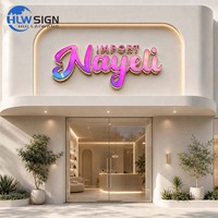 Lettres lumineuses LED pour logo de spa et institut de beauté, en acrylique irisé dégradé IP65, perforées sur le côté