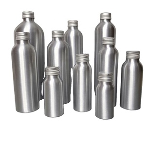 50-250ml Aluminum Bottle With Lid Cosmetic Refillable Bottles Silver Golden Lid Aluminum <b>Container</b> Travel Bottle - Product Image 1