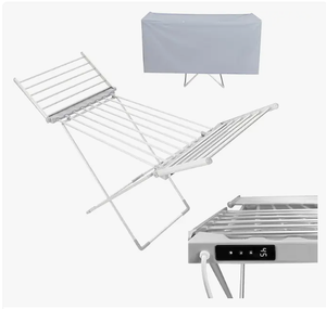 Secador de estante de caballo eléctrico con calefacción de temperatura ajustable, aireador plegable con calefacción electrónica para secado de ropa, lavado de ropa - Product Image 2