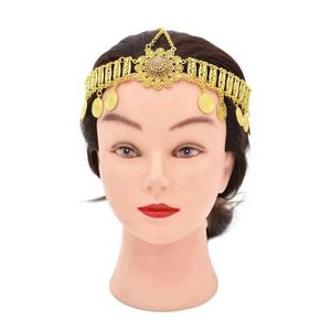 الهندي الذهب الفضة معدن عملة شرابة رئيس سلاسل كريستال أكاليل من الزهور للنساء بوهو الزفاف حزب إكسسوارات الشعر - Product Image 1