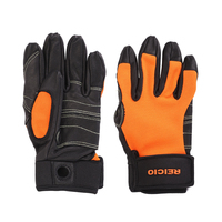 Guantes de Cuero de Cabra Resistentes al Desgaste, Guantes Deportivos de Dedos Completos para Escalada y Actividades al Aire Libre