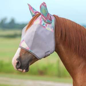 Kulakları ile yarım yüz at sinek maskesi siyah gümüş Retro büyük tam boy - Product Image 4