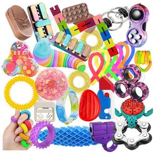 Premium Metal Plastic Silicone Fidget Toy Set for Adults Kids-Anxiety Relief <b>Stress</b>-Relieving Fidget <b>Rings</b> Guns Puzzle Toys - Product Image 6