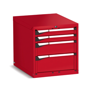 Armoire à tiroirs Fami Master Key Comfort C0-EH 27X36 avec 4 tiroirs 561x726x600mm Rouge rubis Ral3003 - Product Image 1