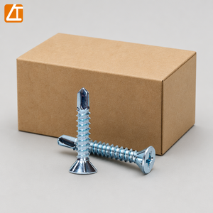 Tornillo autoperforante de cabeza avellanada acanalada, cincado azul y blanco, con punta Phillips y rosca completa DIN <span class=keywords><strong>7504P</strong></span> para chapa metálica - Product Image 6