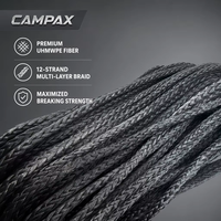 [CAMPAX] Tali Winch UHMWPE 12-15mm 10-30m Sintetis Tugas Berat untuk Pemulihan Off-Road 4x4 |   Tali Angin