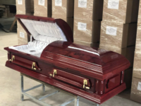 Ataúd de Madera Blanco Estilo Europeo con Interior de Terciopelo, Capacidad de 1000L, Ajustable para una Entierro Elegante