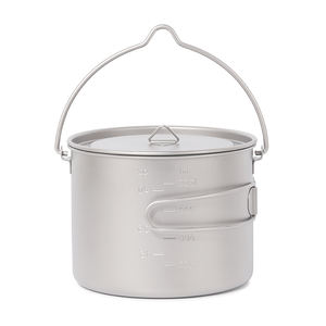 Servizio da tavola da campeggio in titanio Set di pentole da turismo all'aperto pentola da cucina Picnic cucina Trekking 900ml/1100ml/1600ml - Product Image 3