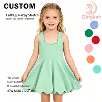 DH ODM Justaucorps de gymnastique rythmique pour enfants, haute pureté, sans manches, à volants, uniforme d'équipe pour événements filles