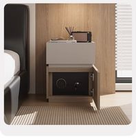 Table de chevet compacte avec coffre-fort intégré pour chambre, salon, bureau à domicile, hôtel, appartement – Rangement pratique