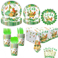 Kit de Fournitures de Fête Dinosaure en Gros – Décoration d'Anniversaire Thème Dinosaure de Dessin Animé – Assiettes, Gobelets, Serviettes, Nappe et Accessoires de Table