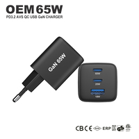 GaN 65W PD3.1 Tip-C Hızlı Şarj Cihazı Telefon, Dizüstü Bilgisayar, Kamera için - Taşınabilir USB Duvar Adaptörü CB CE ROHS KC PD3.2 PD Şarj Cihazı 65w Usb c