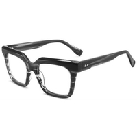 Montures de lunettes tendance de haute qualité en acétate noir épais, bloquant la lumière bleue, pour femmes