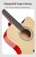 Gitar Akustik Zhuniao Berkualitas Tinggi 41-Inci, Body Kayu Basswood Linden, 6 Senar, Fingerboard Kayu Rekayasa, Finishing Mengkilap, Buatan Cina