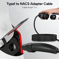 Câble adaptateur de charge pour véhicules électriques GUWIEYG 7M SAE J1772 Type 1 vers NACS, 32A, rallonge portable