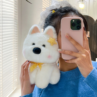 Vente directe d'usine, prix bas, peluche de chiot Westie bleu marine douce, jouet en peluche rond et dodu, cadeau d'anniversaire pour enfants, poupée de chien