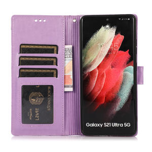 Funda Casual Chic de Lujo para <span class=keywords><strong>S22</strong></span> Plus con Almacenamiento para 3 Tarjetas, Relieve, Resistente a Golpes, Sensación de Piel y Soporte Invisible - Product Image 1