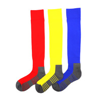 Chaussettes de football à semelle épaisse en Spandex/Nylon, respirantes, antibactériennes, avec design de voûte plantaire extensible, pour matchs et entraînements en extérieur