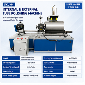 Machine de polissage de tubes métalliques, machine à dérouiller les parois intérieures de tubes circulaires, machine à tréfiler, machine de polissage - Product Image 2