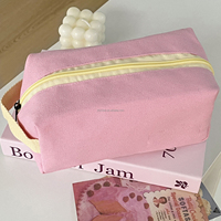 Sac à fermeture éclair en coton pour palettes de fards à paupières, trousse de puériculture, pochette de rangement, pochette personnalisée en coton pour perruques et cheveux avec fermeture éclair