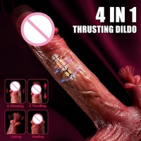 8,7 "Realistic Thrust ing Dildo Licking Vibrator mit 9 Vibration 3 Schub-und Heiz leck modi für die Anal Clit Stimulation