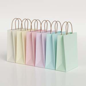 Sac en papier pour emballage de thé au lait de couleur et de taille personnalisées, sacs en papier cadeau pliables, sac en papier kraft pour café - Product Image 1