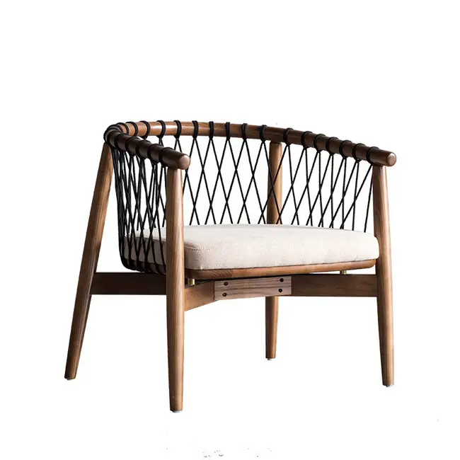 Fauteuil de salon en bois massif, chaise de loisir, pour restaurant, hôtel, maison, salon