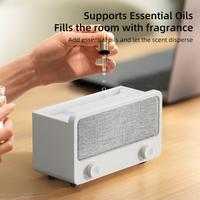 Haut-parleur musical 3-en-1 et diffuseur d'arômes ultrasonique avec humidificateur à effet flamme, alimenté par USB, pour usage hôtelier et domestique