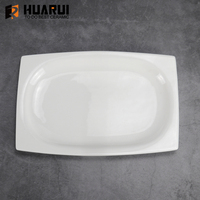 Plats de service en céramique avec logo personnalisé, OEM ODM, vente en gros, assiettes en porcelaine, vaisselle pour hôtel et restaurant, livraison directe d'usine