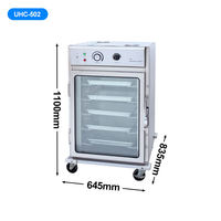 Petit chariot chauffe-plats commercial vertical à 5 niveaux, vitrine chauffante pour aliments