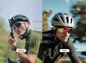 4-ב-1 משקפי ספורט חכם עם משקפי ספורט pro-כיתה חיצונית רכיבה נגד רוח HD אולטרה רחב מצלמה משקפיים חכמים - Product Image 6