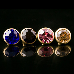 Piedras de imitación redondas con borde dorado, 16 facetas, para coser, parte trasera plana, sueltas, para bolsos, zapatos, ropa, accesorios de joyería. - Product Image 1