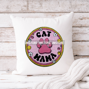 Roze Hond Kat Mama Coquette Moederdag Moeder Leven Liefde Glitter Rand Ijzer Op Heat Press Chenille Patches Voor Sweatshirts Tassen - Product Image 6