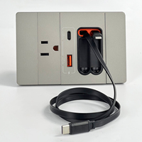 Éxito de Ventas Enchufe Eléctrico de Pared AC de EE. UU. de Montaje en Superficie con 2 Puertos de Carga USB Tipo C y Control de Corriente