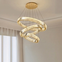 Lustre en verre et laiton, luminaire moderne de luxe pour salon, salle à manger