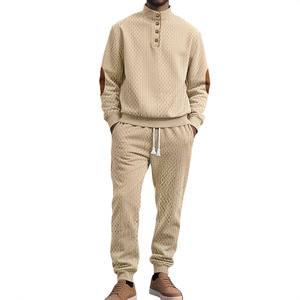 Df-418 Conjunto de sudadera con capucha de punto para hombre, pantalones deportivos de color sólido, ropa deportiva informal, traje de fibra de poliéster para deportes y negocios - Product Image 4