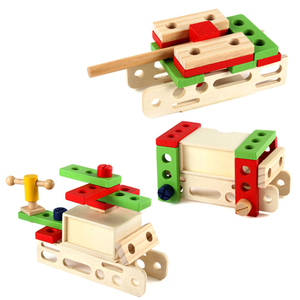 Tuercas y pernos de madera de construcción de juguete juego de juguete de madera <span class=keywords><strong>caja</strong></span> de <span class=keywords><strong>herramientas</strong></span> para los niños - Product Image 3