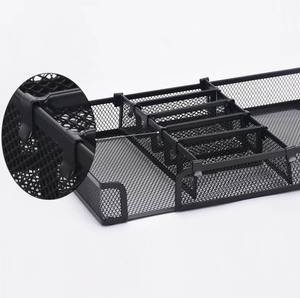 <span class=keywords><strong>Cesta</strong></span> Organizadora de Escritorio de Metal Negro con Malla Metálica para Oficina y Escuela, Organizador de Papelería Combinado - Product Image 4