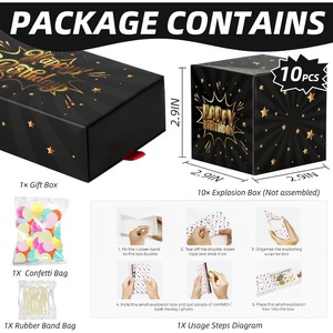 Caja de Regalo Sorpresa de Cumpleaños, Caja de Regalo Explosiva con Diseño Pop-up, Caja de Dinero para Cumpleaños, se puede personalizar según sus necesidades - Product Image 2